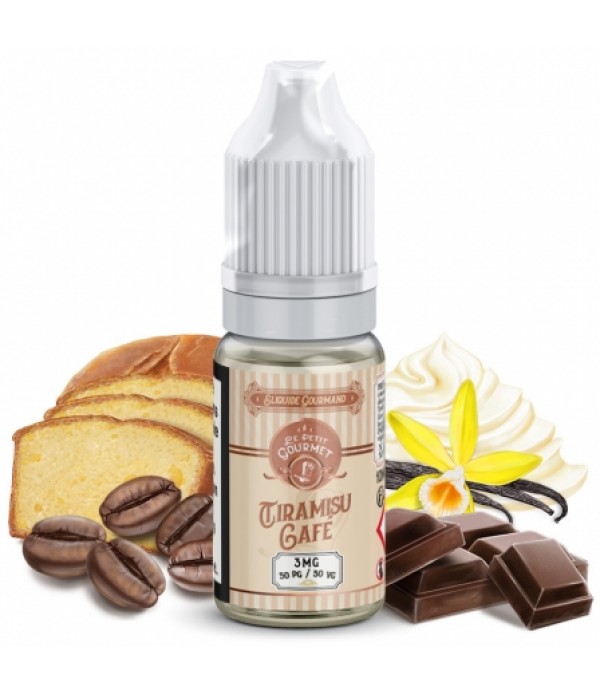 Soldes 2,95€ - E liquide Tiramisu Café Le Petit Gourmet | Gâteau Café Crème Cacao pas cher