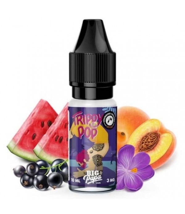 Soldes E liquide Trippy Pop Big Papa | Pastèque Cassis Pêche Violette