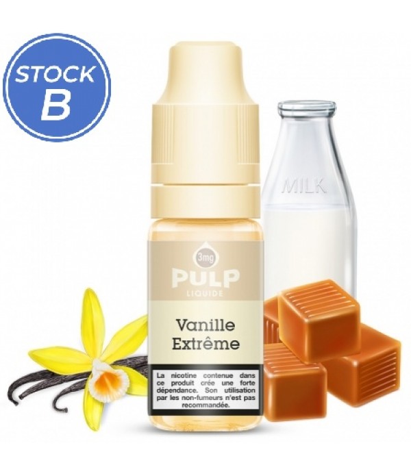 Soldes 4,13€ - E liquide Stock B Vanille Extrême Pulp | Vanille Caramel Lait pas cher